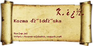Kozma Áldáska névjegykártya